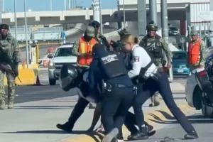 Ciudadano Americano Se Niega A Ser Arrestado Por Elementos De Seguridad Vial Municipal En El Puente Libre