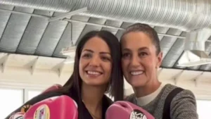 Presidenta Claudia Sheinbaum convive con la boxeadora profesional juarense Diana “La Bonita” Fernández