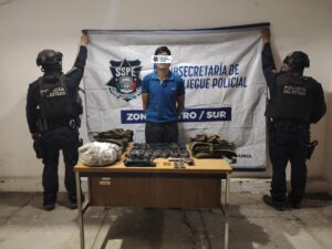 Detiene SSPE a masculino por portación ilegal de arma de fuego en Guadalupe y Calvo