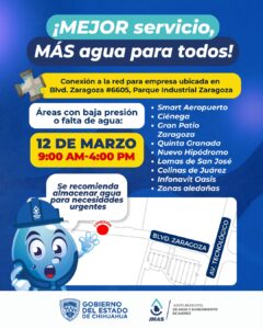 INTEGRARÁ LA JMAS UNA NAVE INDUSTRIAL A LA RED GENERAL, HABRÁ SUSPENSIÓN DEL SERVICIO