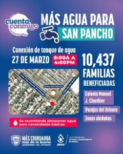 MÁS AGUA PARA SAN PANCHO, REALIZARÁ JMAS INTERCONEXIÓN DE LÍNEA DE AGUA POTABLE HACIA TANQUE