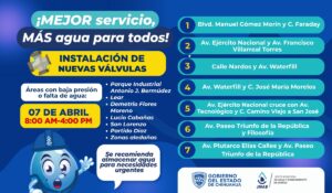 POR INSTALACIÓN DE VÁLVULAS EN PUNTOS ESTRATÉGICOS HABRÁ SUSPENSIÓN DE SERVICIO