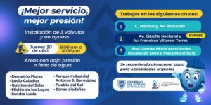 REALIZARÁ JMAS CAMBIOS DE VÁLVULAS EN DIFERENTES SECTORES DE LA CIUDAD