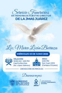 Informa JMAS servicios fúnebres del Director Ejecutivo Marco Licón.