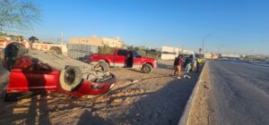 volcadura por conducir en exceso de velocidad.