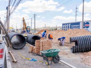Registran 40% de avance los trabajos de desvío de colector sobre Talamás Camandari.