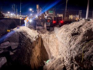 Trabaja JMAS día y noche para reparar hundimiento en el colector Candelaria.