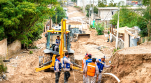 Mantiene JMAS trabajos en la calle Alfredo Orta en Águilas de Zaragoza.