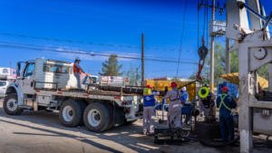 Trabaja JMAS en reparación del pozo 138 para restablecer el servicio de agua.